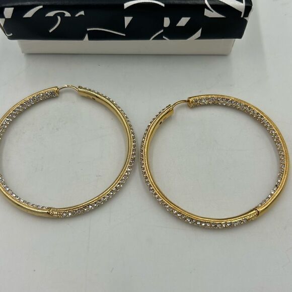 Women’s Adriana Orsini gold tone/crystal earrings - Picture 2 of 6